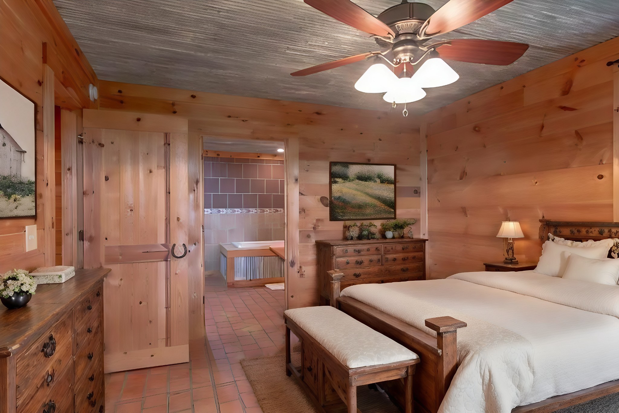 5359 Craddock Road Lascassas, TN 37085 - Photo 25 of 67 a bedroom with a bed and a chandelier