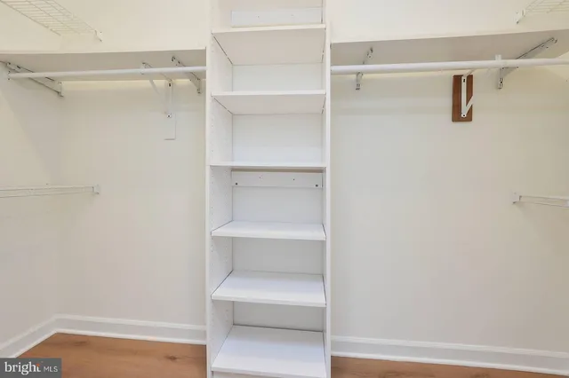 a close view of a closet