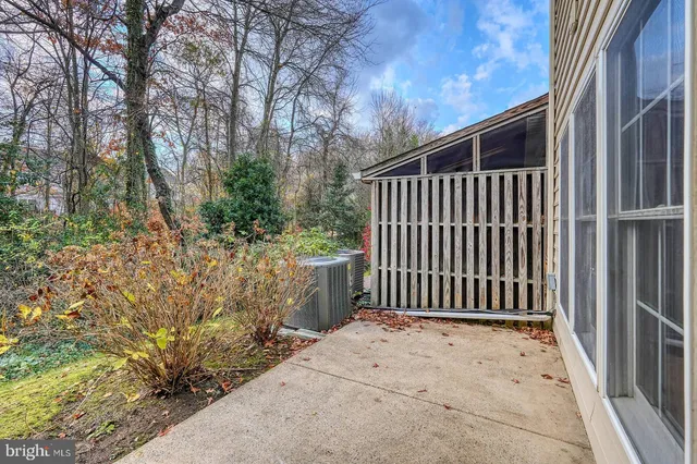 a view of wooden balcony