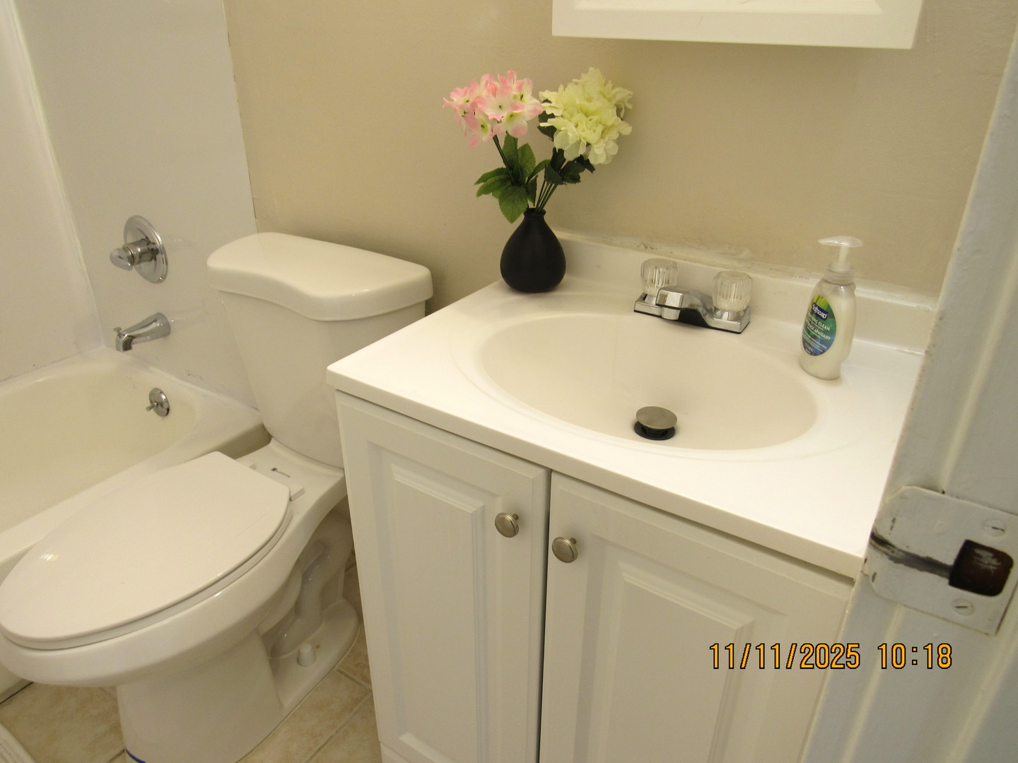 1156 Copperfield Lane, Unit E Schaumburg, IL 60193 - Photo 10 of 13 a bathroom with a sink a toilet and shower