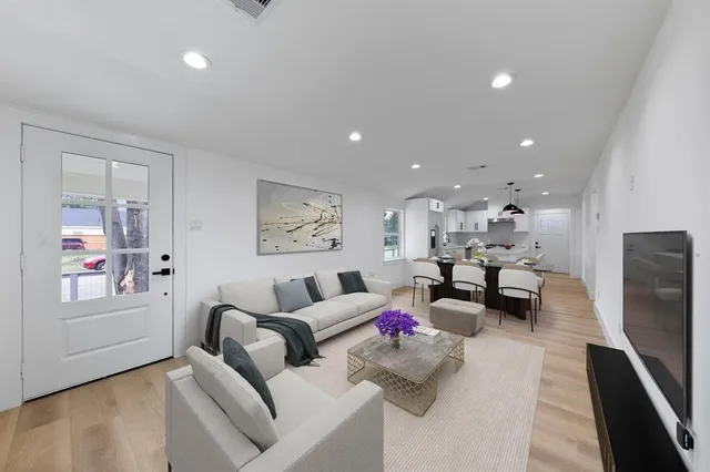 a view of a livingroom with a hardwood