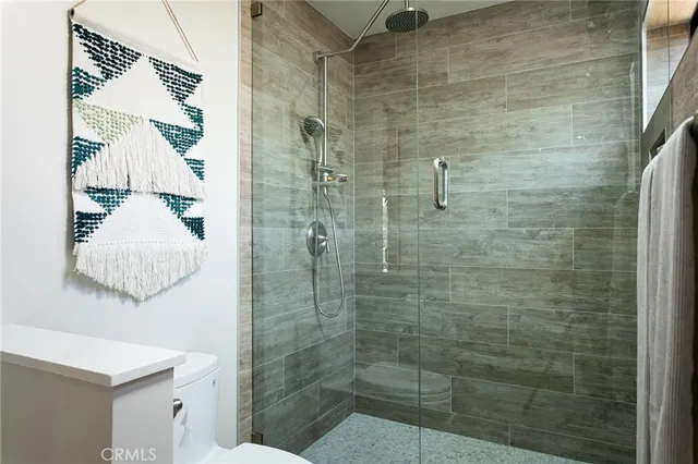 a bathroom with a shower
