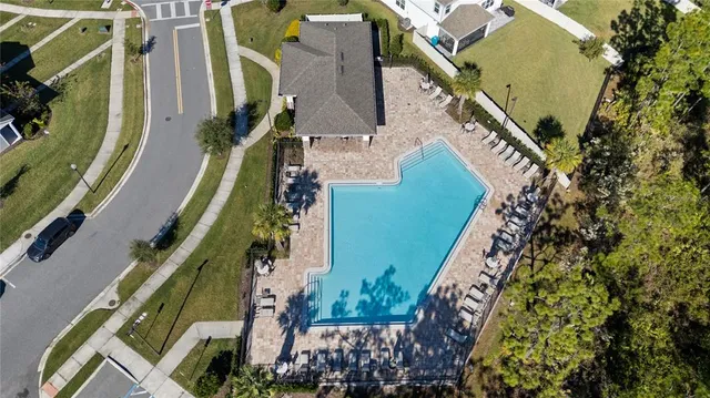 an aerial view of a house