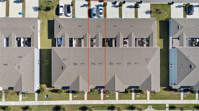 a aerial view of multiple houses