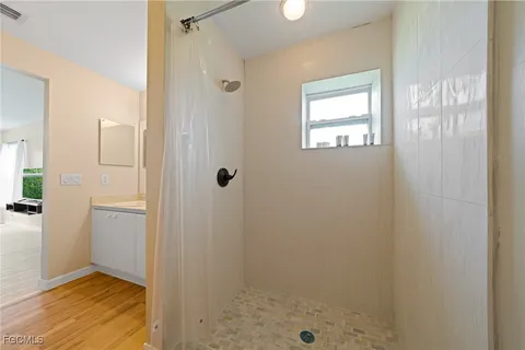 a bathroom with a shower