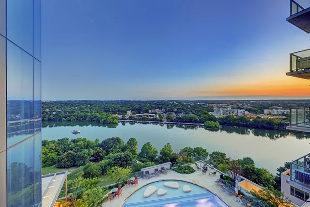 a view of a city with tall buildings