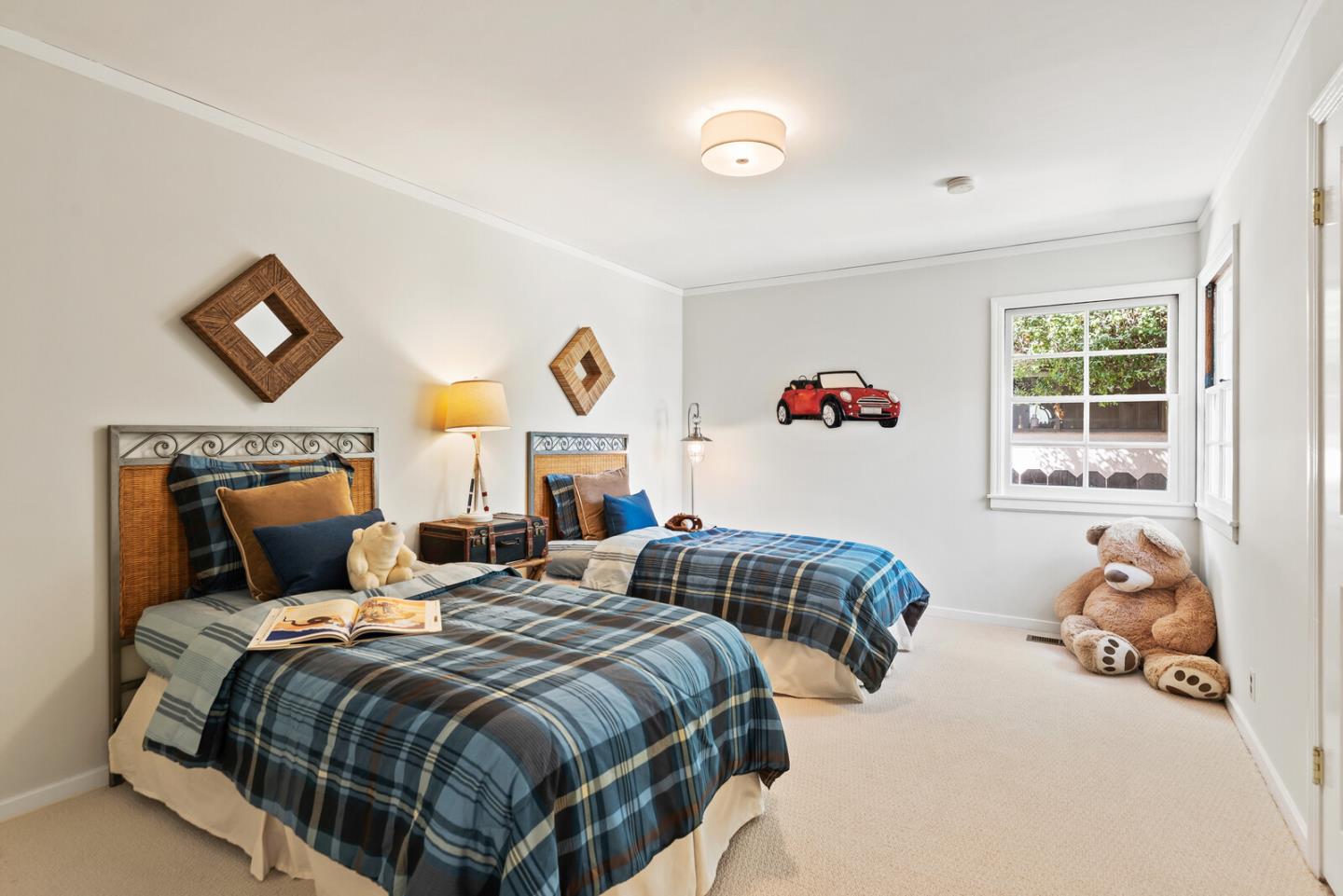 225 Victoria Road Burlingame, CA 94010 - Photo 21 of 29 a bedroom with two beds and a window