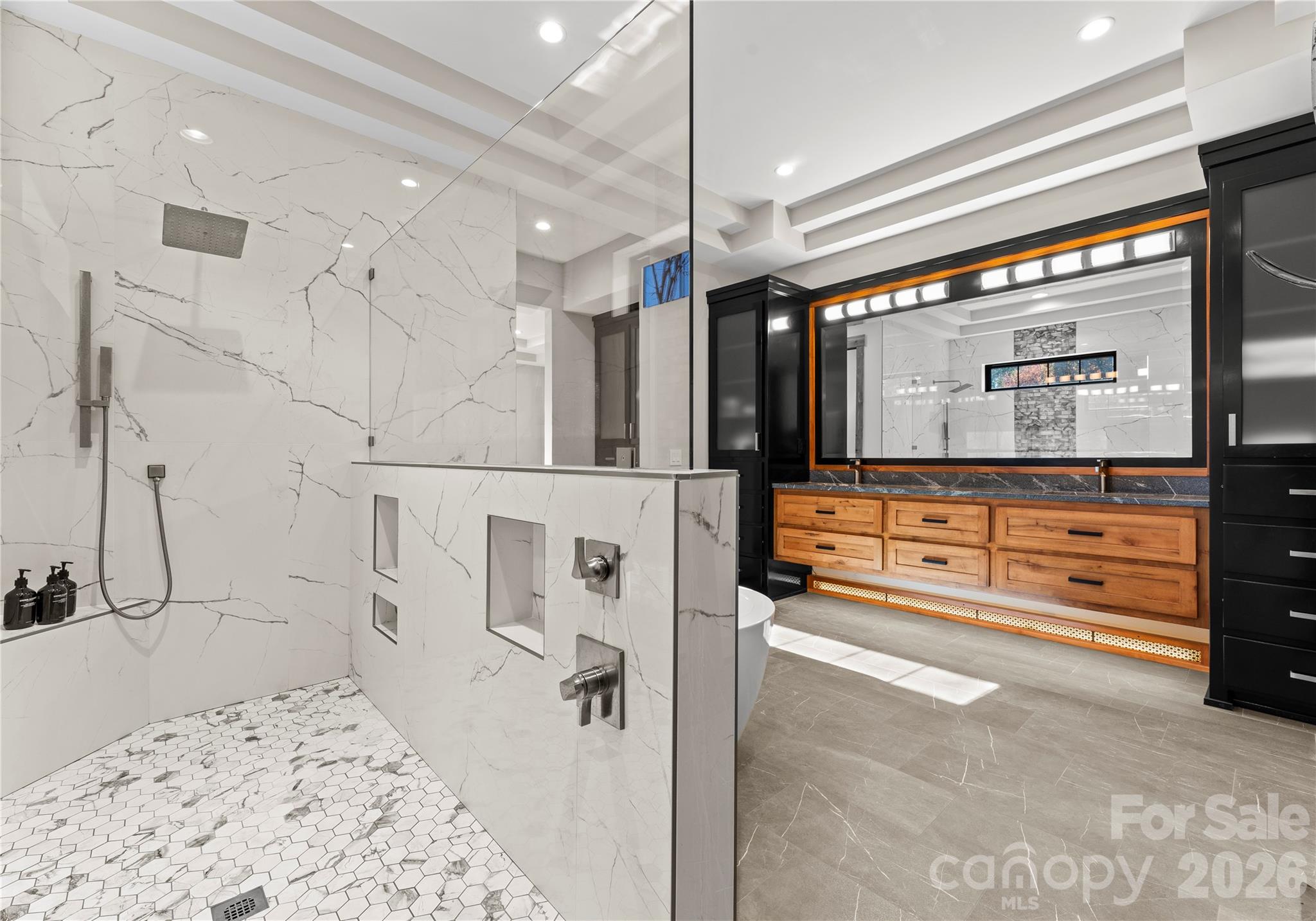 222 Greenbay Road Mooresville, NC 28117 - Photo 25 of 40 a bathroom with a double vanity sink and mirror