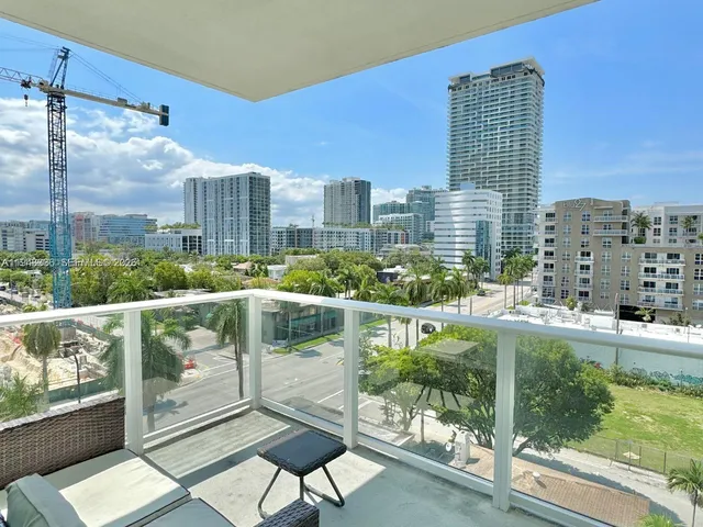 a balcony with city view