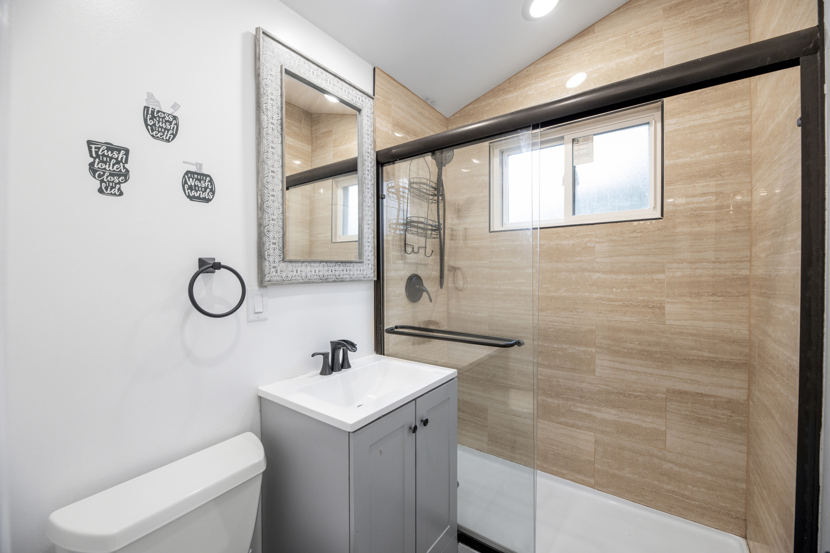 15331 Cherry Lane Markham, IL 60428 - Photo 11 of 23 a bathroom with a granite countertop sink toilet and a mirror