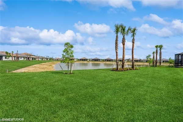 a view of swimming pool with a yard