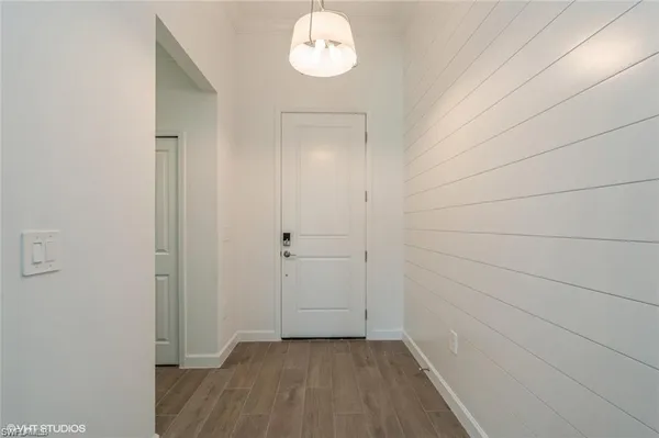 a view of a room that has a window in it