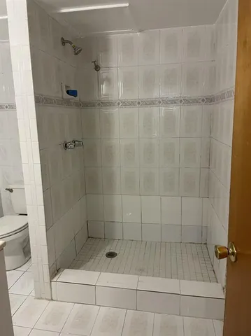 a bathroom with a shower
