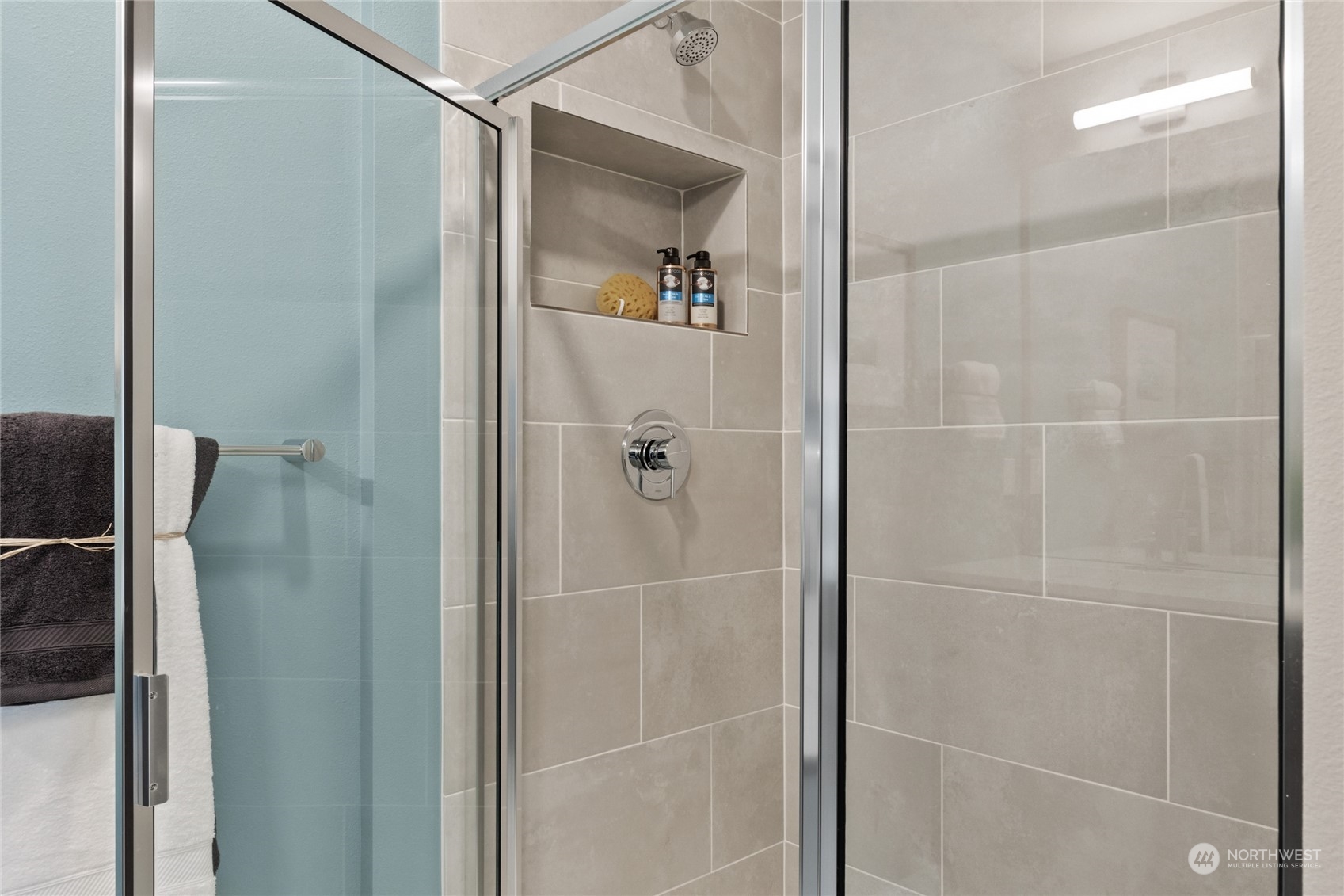 20801 3rd Drive Southeast Bothell, WA 98012 - Photo 23 of 34 a bathroom with a glass shower door