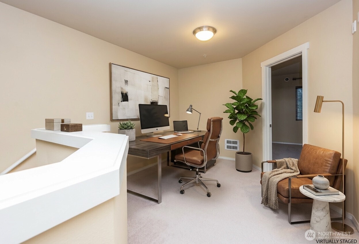 5325 Military Road East, Unit B Tacoma, WA 98446 - Photo 14 of 27 a workspace with furniture and a potted plant