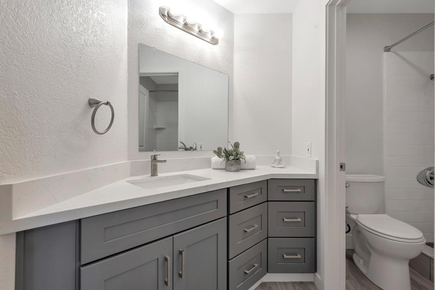 546 Shadowgraph Drive San Jose, CA 95110 - Photo 13 of 24 a bathroom with a toilet a sink a vanity and mirror