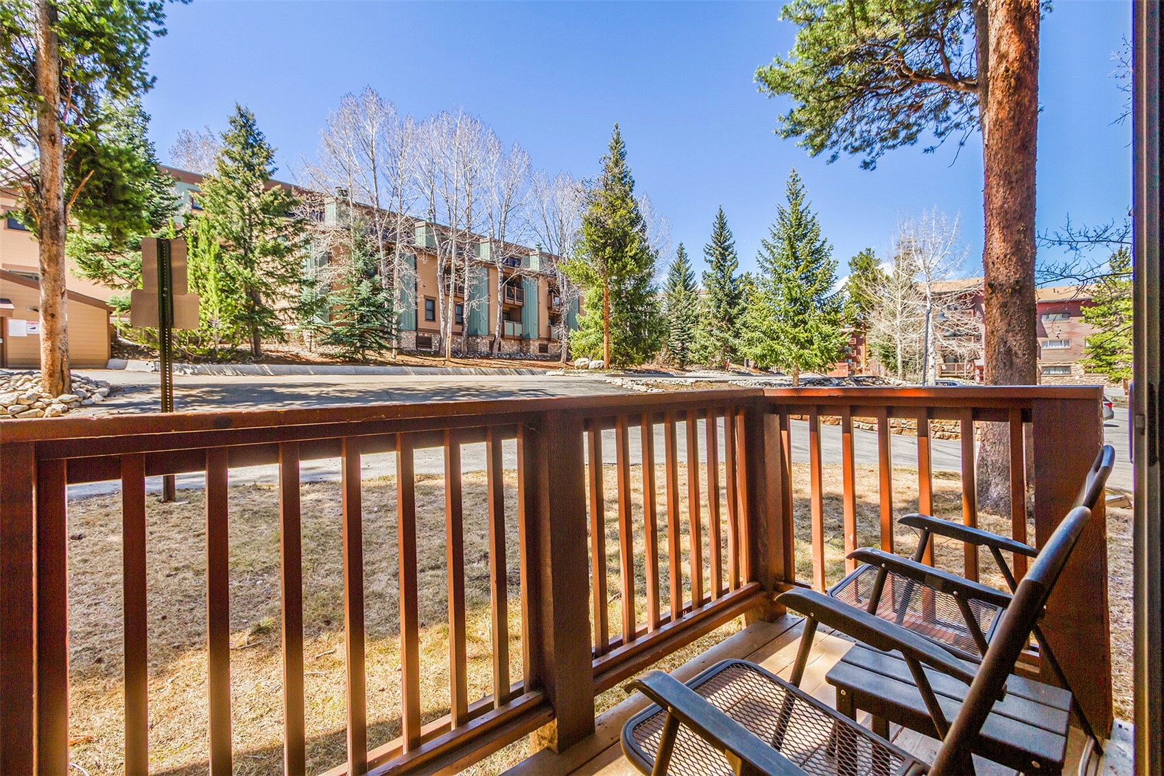 405 4 O Clock Road, Unit 15A Breckenridge, CO 80424 - Photo 18 of 50 a view of a chairs and table in the balcony