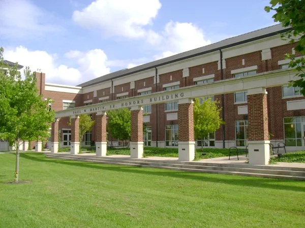 a front view of a building