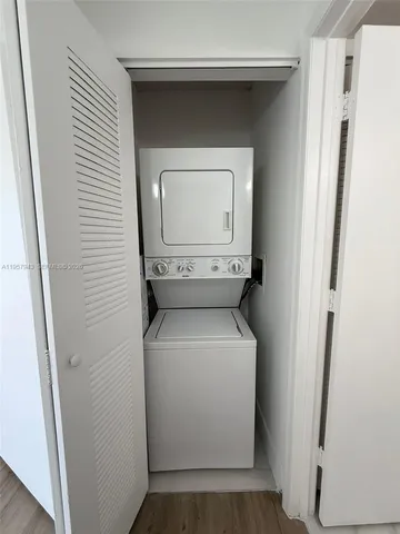 a utility room with a washer and dryer