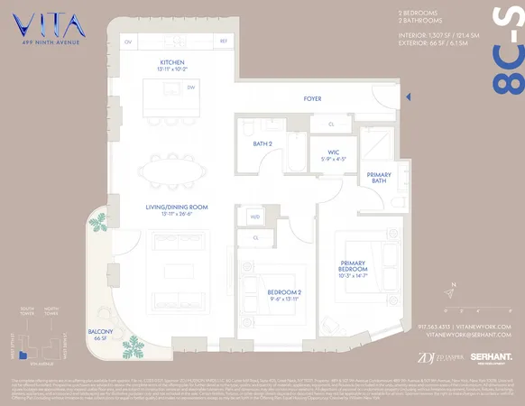 $2,950,000 | 401 West 37th Street, Unit 8CS | Hudson Yards