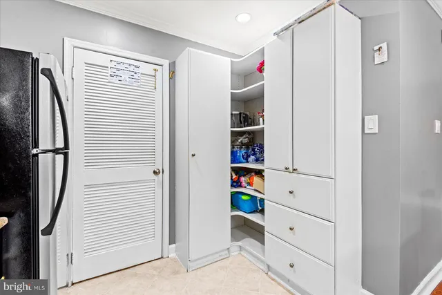 a view of storage and utility room with closet