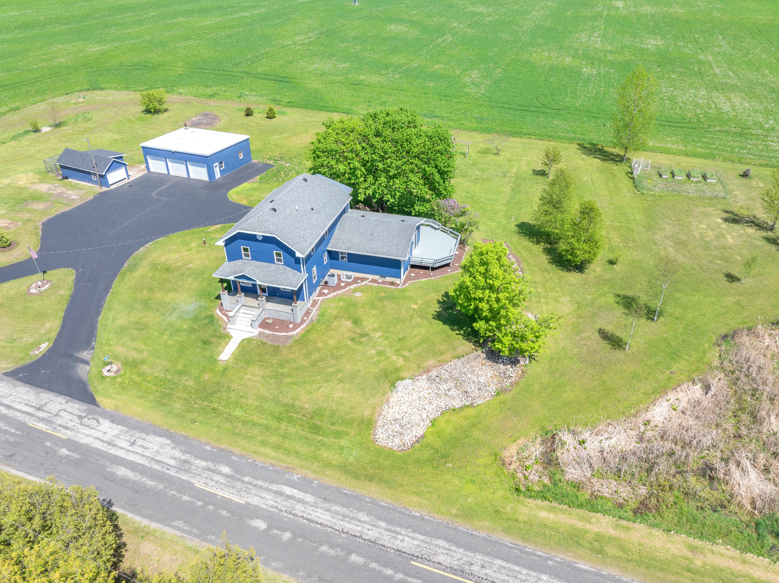 11607 Schad Road Schleswig, WI 53042 - Photo 6 of 36 Front Yard Aerial 1-2