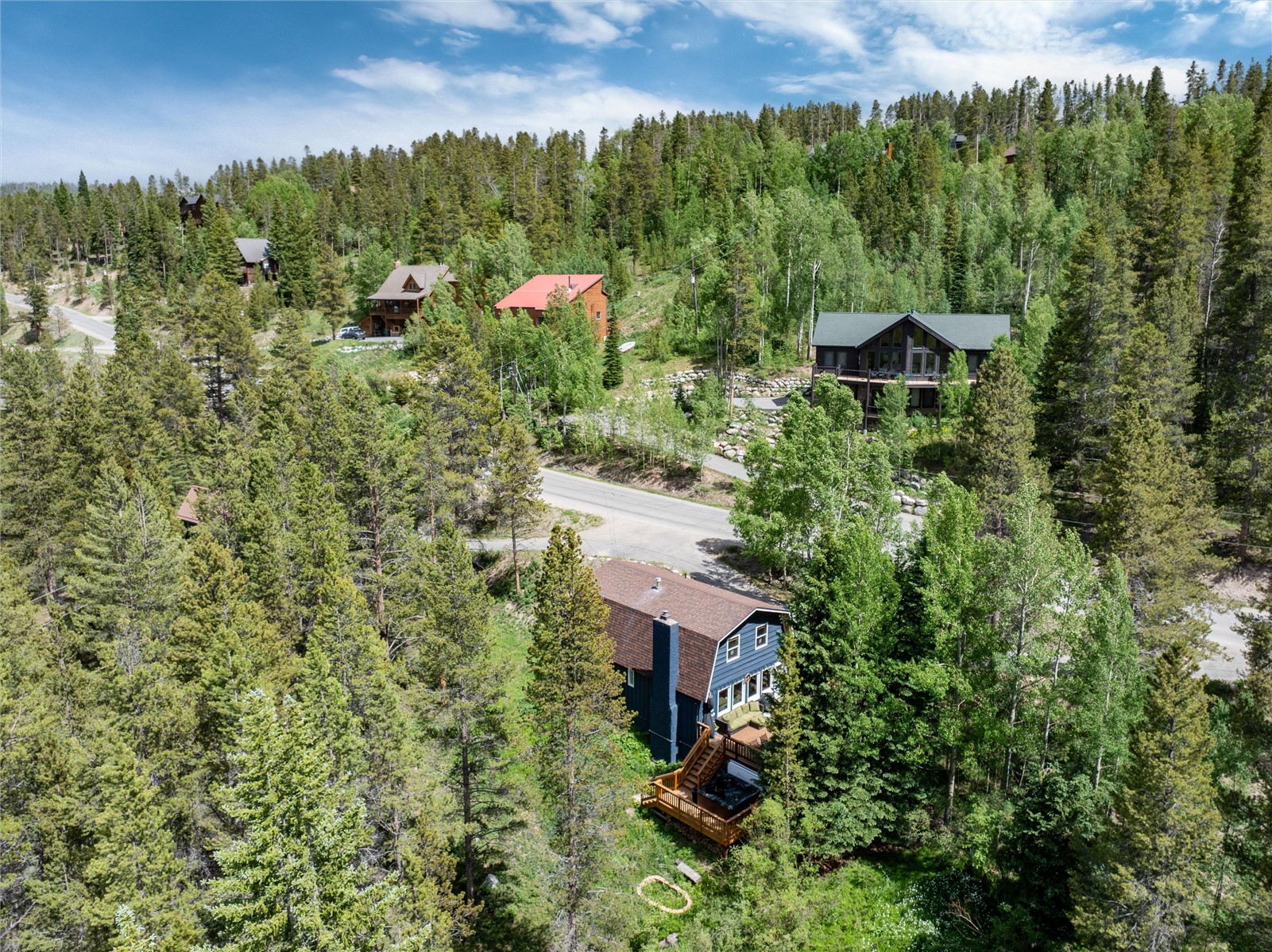 384 Blue Ridge Road Breckenridge, CO 80424 - Photo 28 of 39 a view of a house with a yard and trees