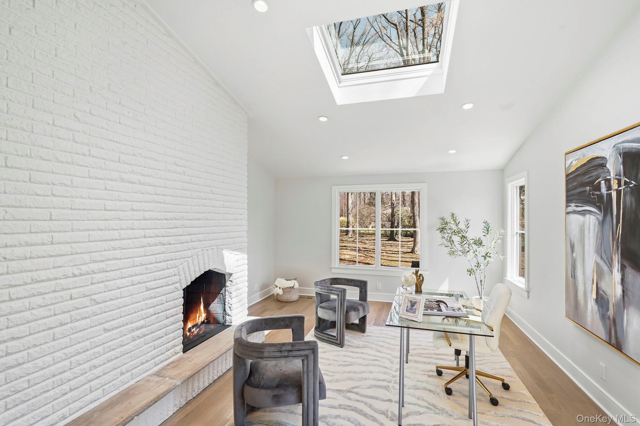 39 A Barlow Lane Rye, NY 10580 - Photo 7 of 43 Home Office with Skylight and Fireplace
