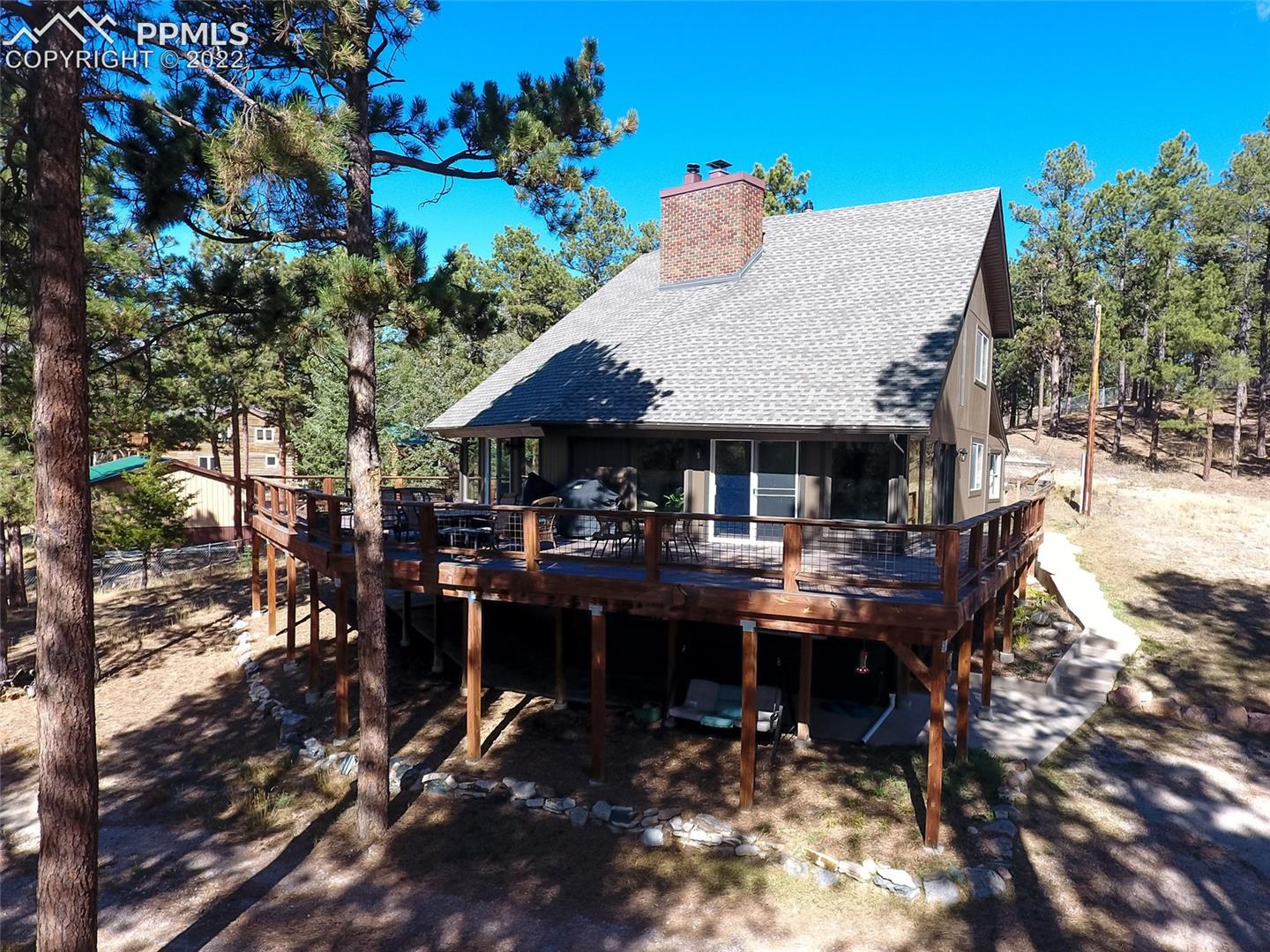 7970 Juniper Road Colorado Springs, CO 80908 - Photo 3 of 43 Aerial exterior and deck