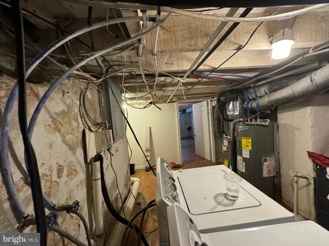 a utility room with a washer and dryer