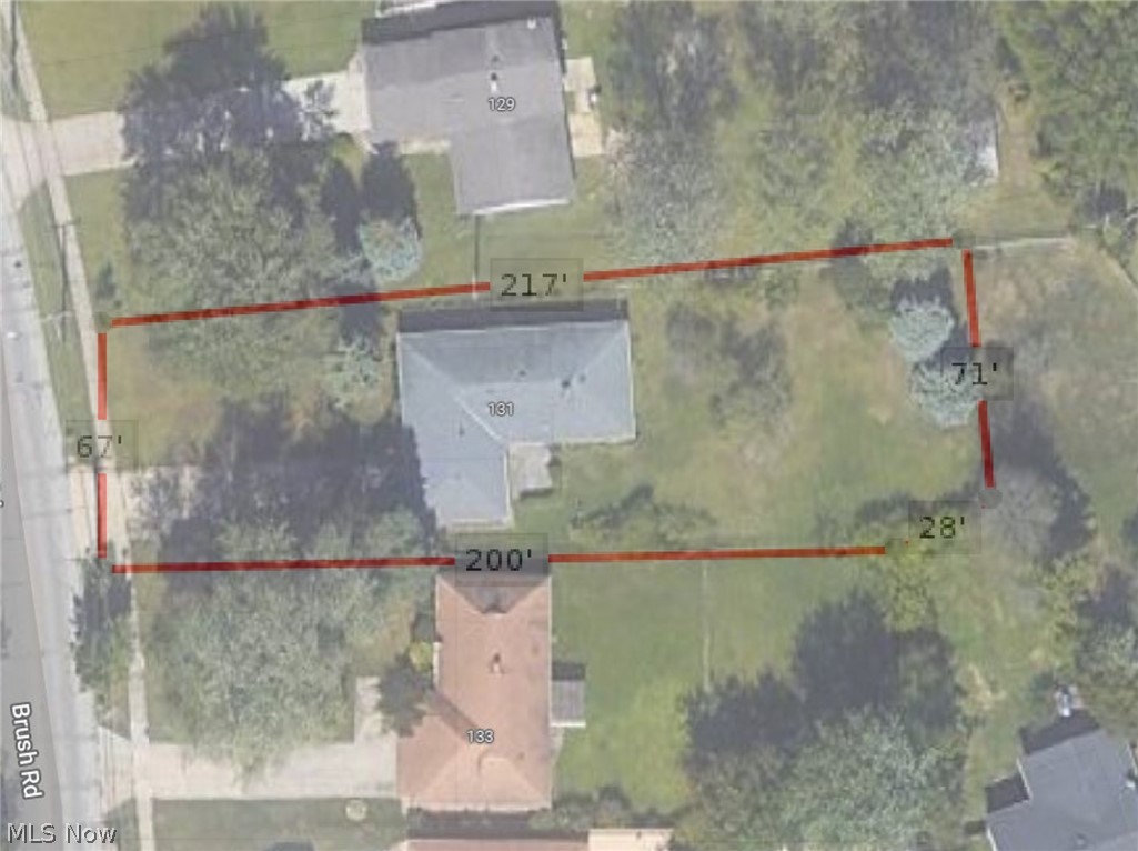 131 Brush Road Cleveland, OH 44143 - Photo 34 of 34 Approximate lot lines showing dimensions from tax records.