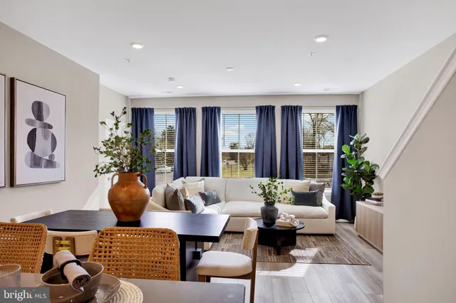 a living room with furniture potted plant and a window