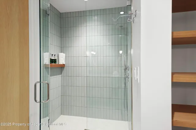 a bathroom with a shower