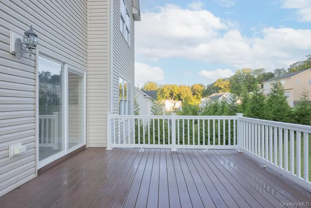 a view of a wooden deck