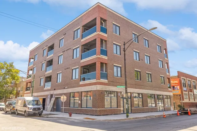 a front view of a building