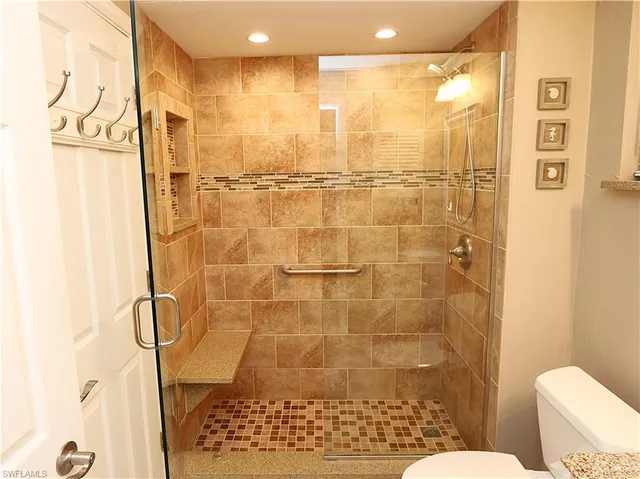a bathroom with a shower