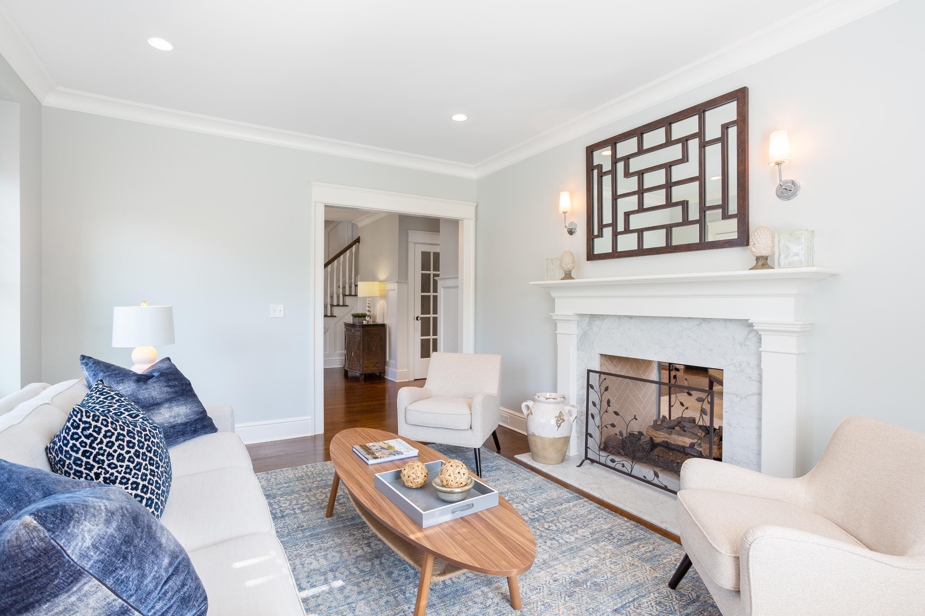 9 Concord Lane Darien, CT 06820 - Photo 8 of 36 a living room with furniture and a fireplace