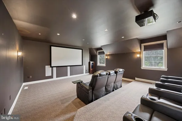 a projector room with furniture