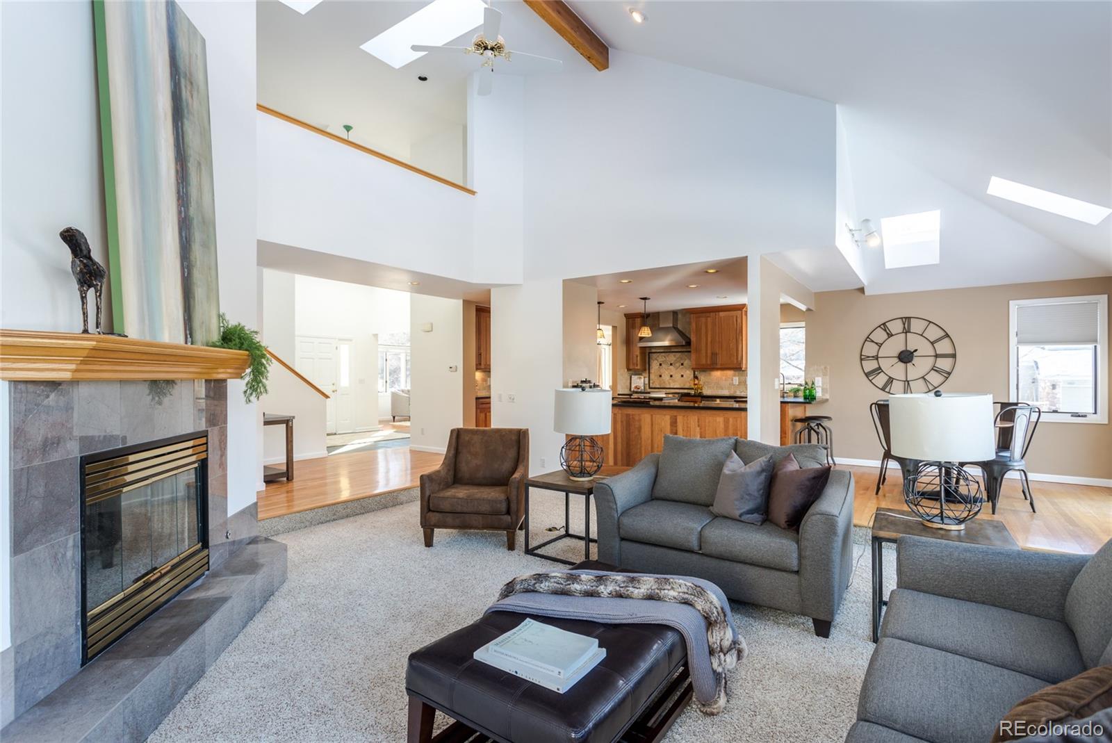 5659 College Place Boulder, CO 80303 - Photo 14 of 27 a living room with furniture and a fireplace