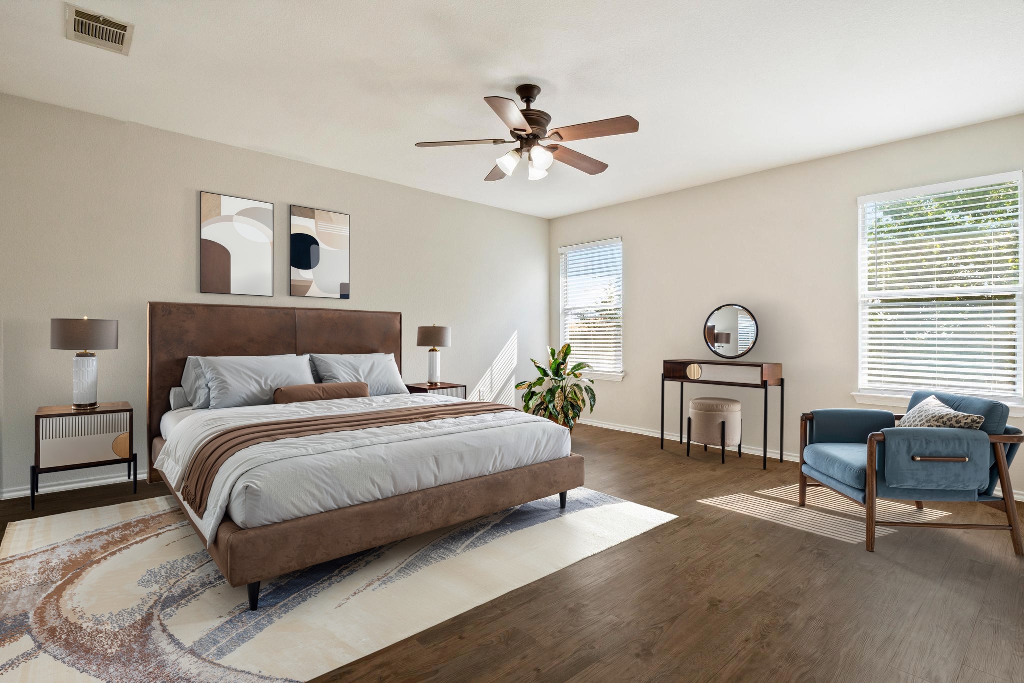 162 Brandons Way Buda, TX 78610 - Photo 11 of 36 a bedroom with a bed and a chandelier