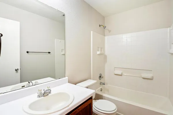 a bathroom with a sink toilet and a bathtub
