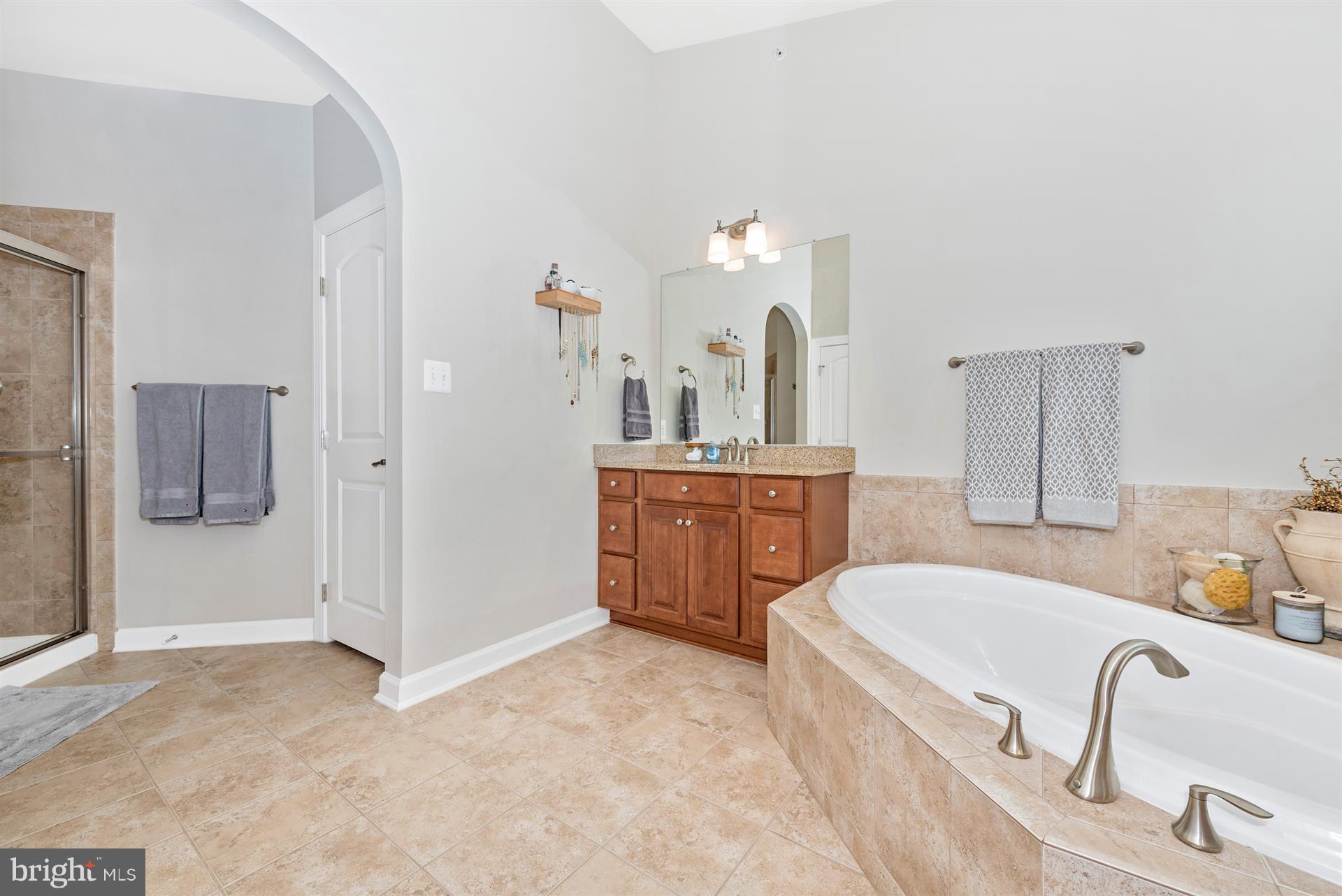 9158 Bealls Farm Road Frederick, MD 21704 - Photo 15 of 30 a spacious bathroom with a tub sink and mirror