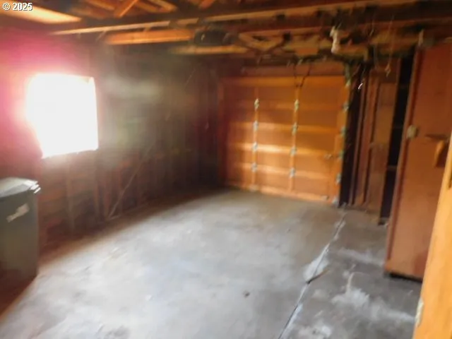 a view of a room with a door