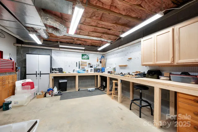 a view of storage and utility room with racks