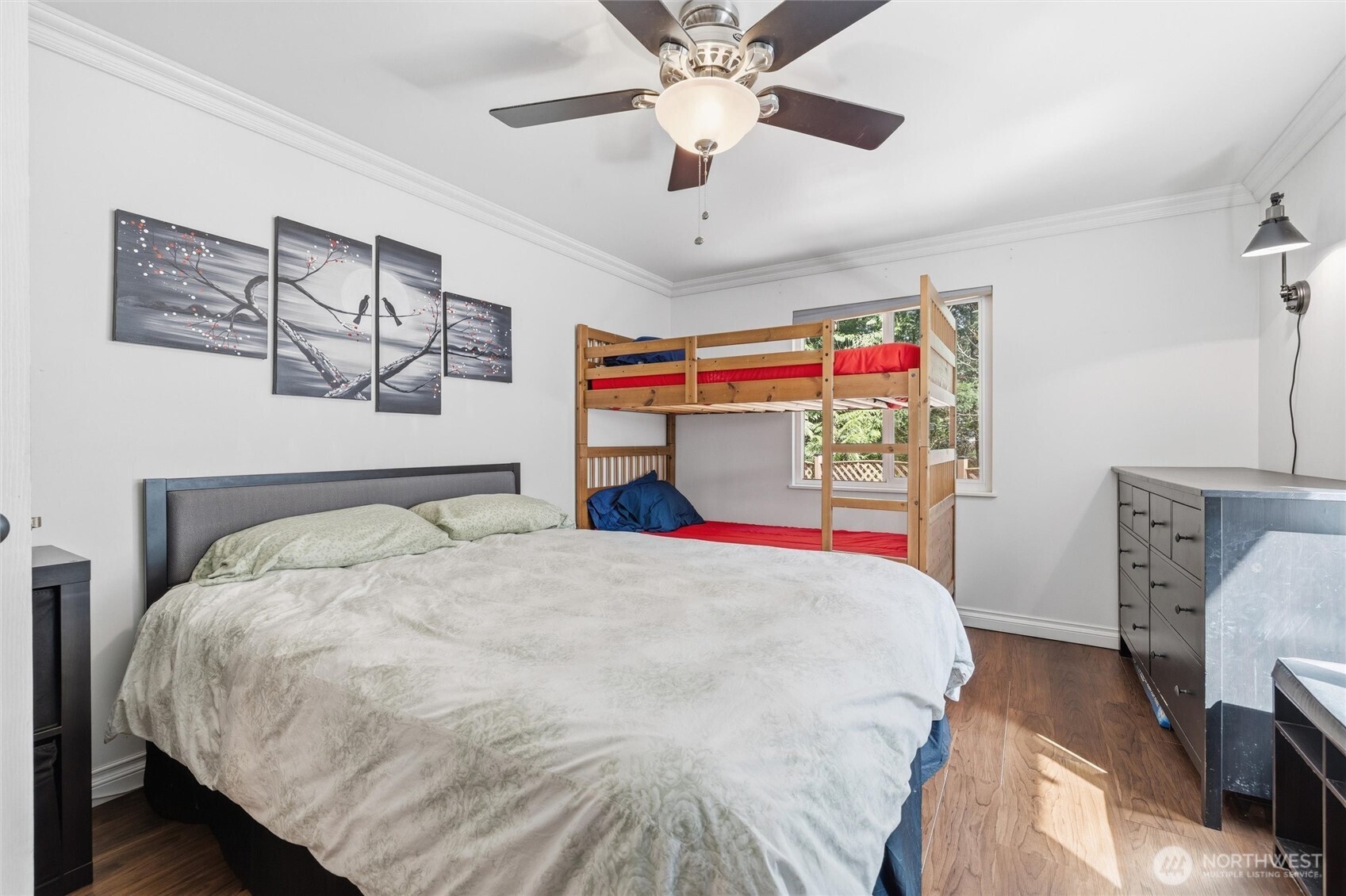 1028 Maple Lane Maple Falls, WA 98266 - Photo 14 of 17 a bed room with a bed and a chandelier