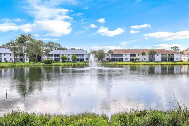 a view of a lake with houses