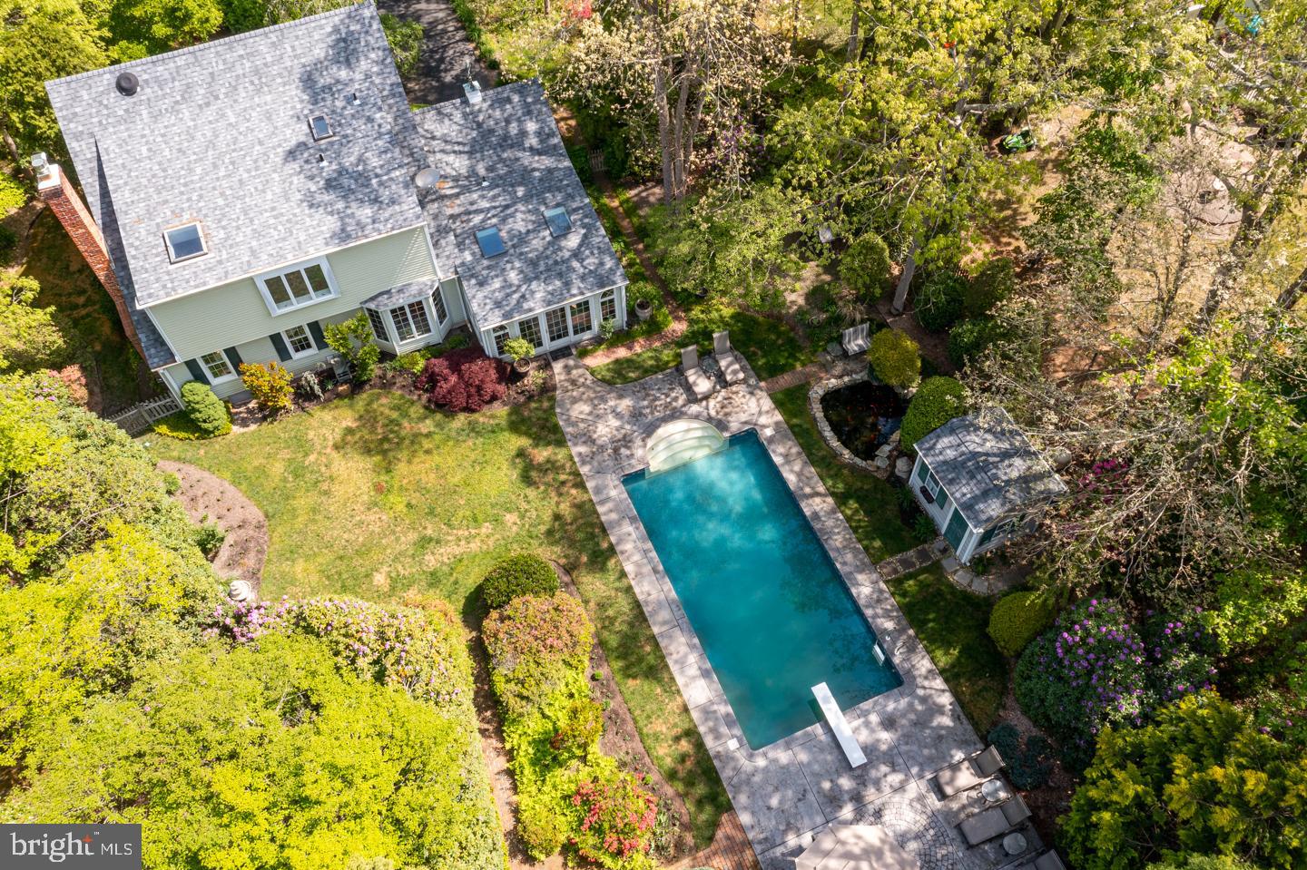 33 Powell Place Road Tabernacle, NJ 08088 - Photo 2 of 58 Aerial view of the home and pool