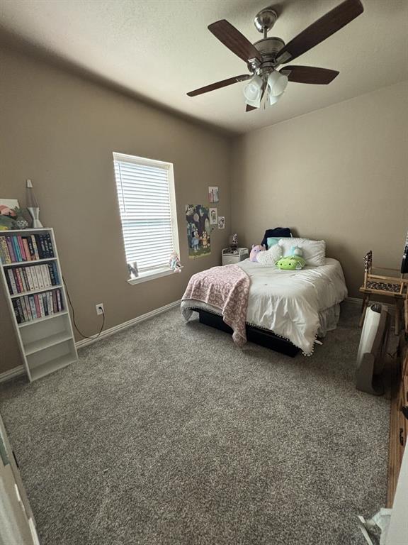 1020 Turkey Meadows Weatherford, TX 76088 - Photo 13 of 21 Carpeted bedroom featuring baseboards and a ceiling fan