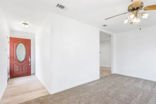 a view of room with painted walls