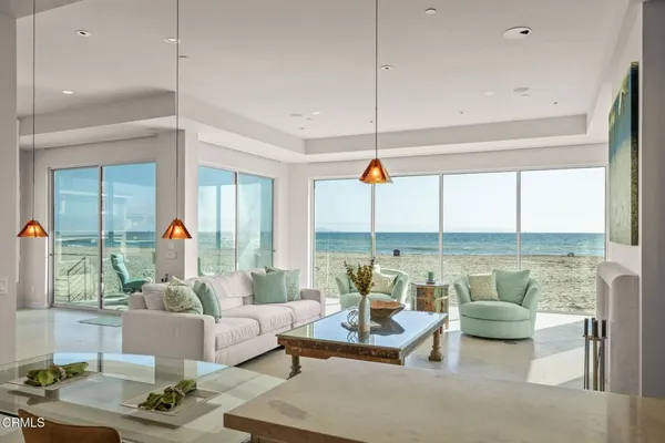 a living room with furniture